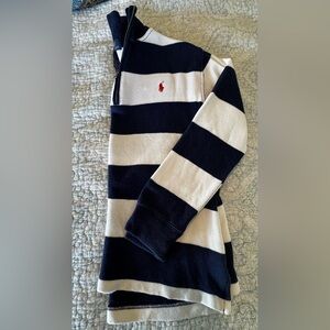 Polo Ralph Lauren Boys Blue and White Half Zip Sweater Sz M